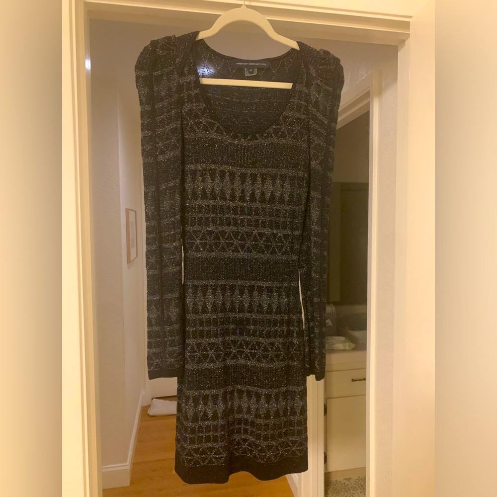 French Connection black and silver dress, size 0